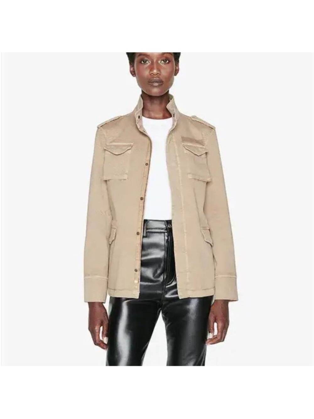 Anine Bing Army Jacket in Light Sand with Flap Pockets